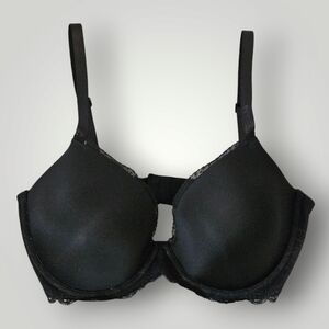 Calvin Klein Bra Womens 34DD Black  Padded Cup Wired Lace Accent CK‎ Lace